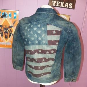 Ring of Fire American Flag Jean Jacket (or Women's